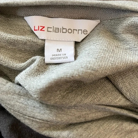 LIZ CLAIBORNE Womens Crew Neck Short Sleeve T-Shirt Gray Medium NWT - Picture 6 of 9
